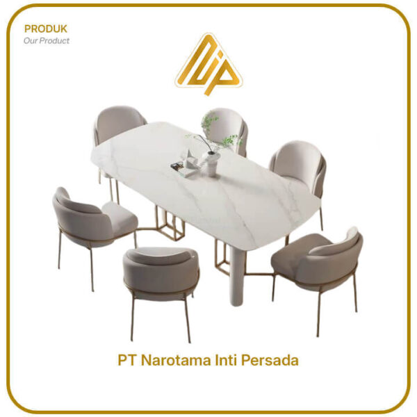 Meja Makan Marmer 1620 Putih